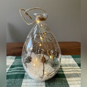 Elegant Glass Holiday Decoration with LED Lights